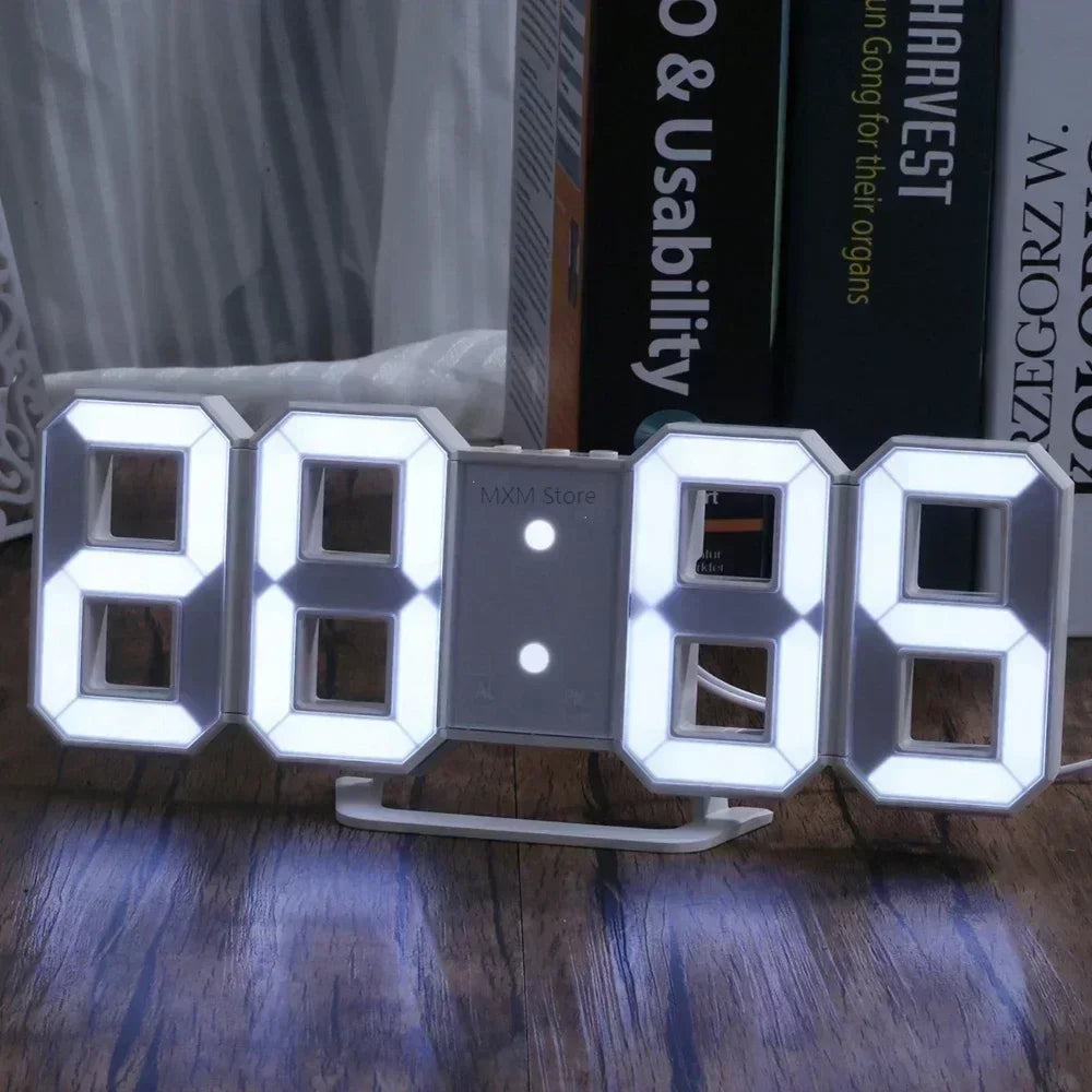 3D LED Digital Clock – Modern Minimalist Wall & Desk Decoration