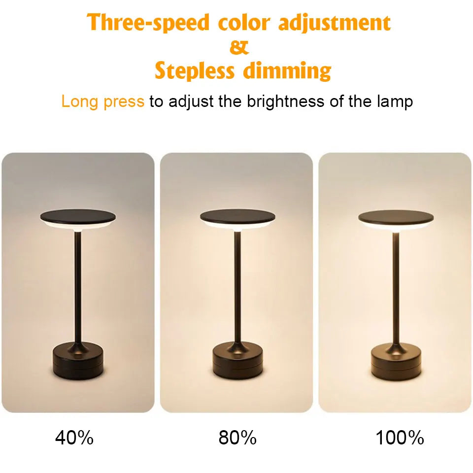LED Touch Sensor Table Lamp – USB Rechargeable Crystal Night Light for Bedroom, Restaurants and Decor