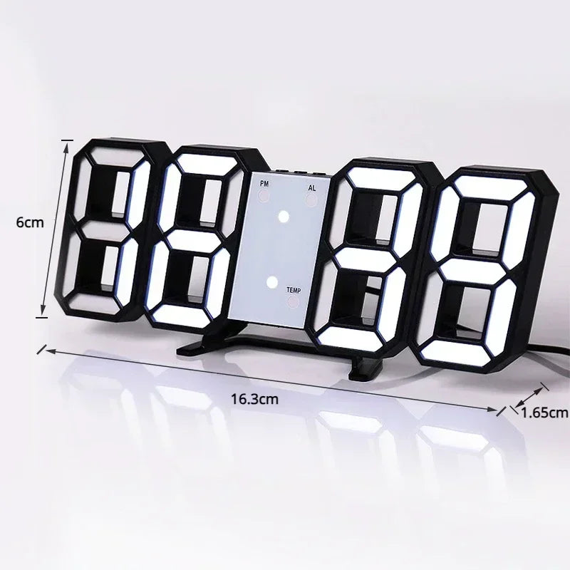 3D LED Digital Clock – Modern Minimalist Wall & Desk Decoration