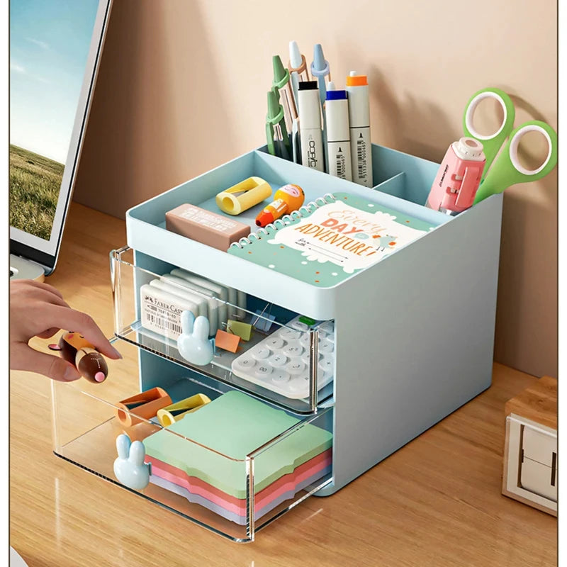 Small Desk Organizer with Drawer – Multi-Purpose Desktop Storage Box