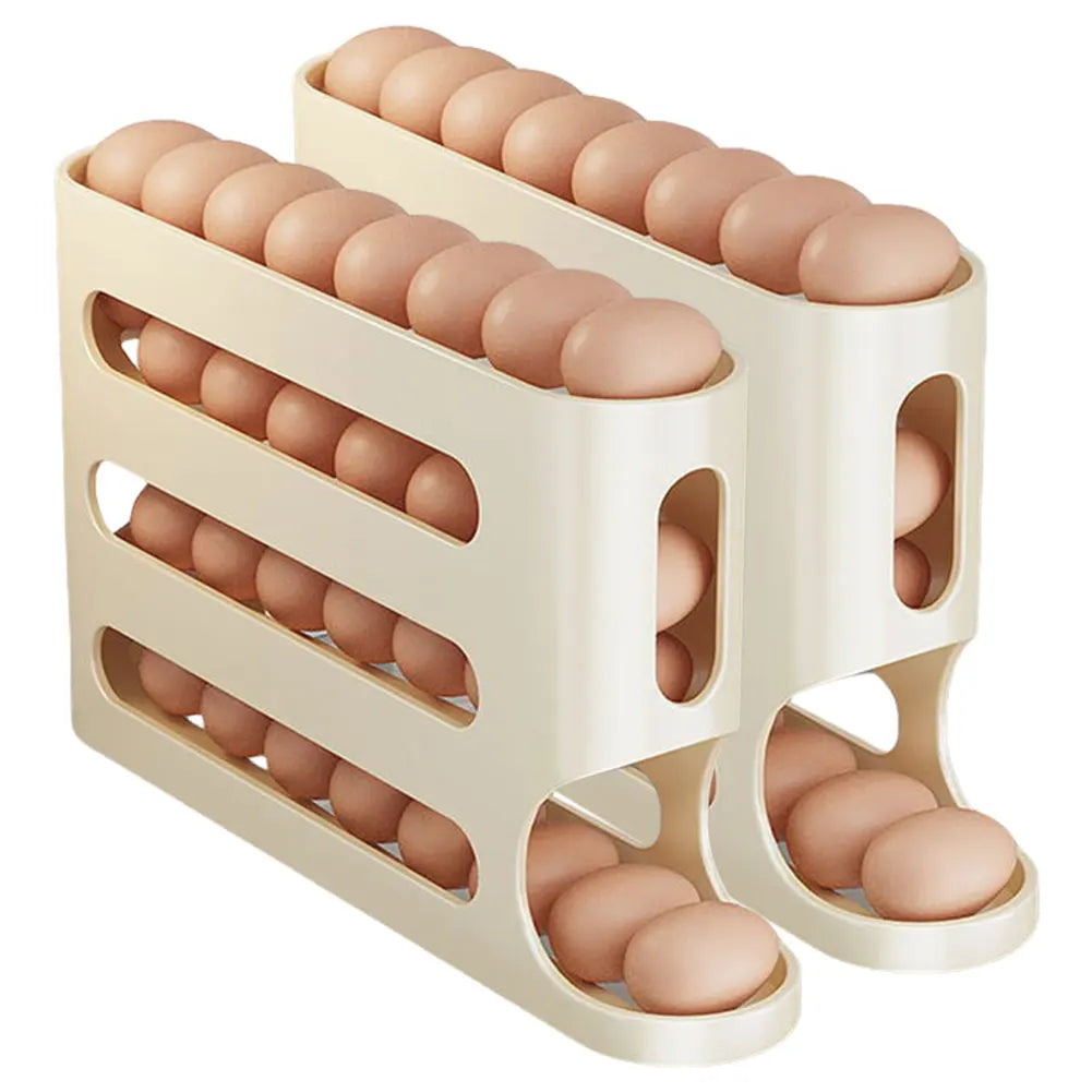 4-Layer Automatic Rolling Egg Holder – Keep Your Fridge Neat, Fresh & Efficient