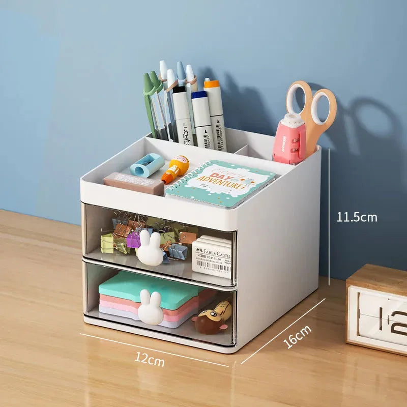 Small Desk Organizer with Drawer – Multi-Purpose Desktop Storage Box