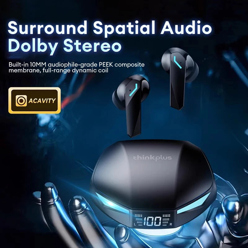 Lenovo XT53 Wireless Bluetooth 5.4 Earbuds – LED Display, Low Latency & HD Calls