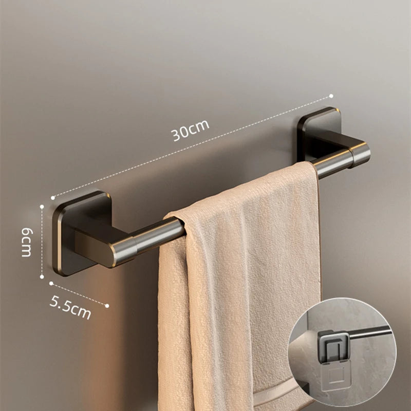 Bathroom Towel Holder & Slipper Rack — Drill-Free Wall Mounted Organizer
