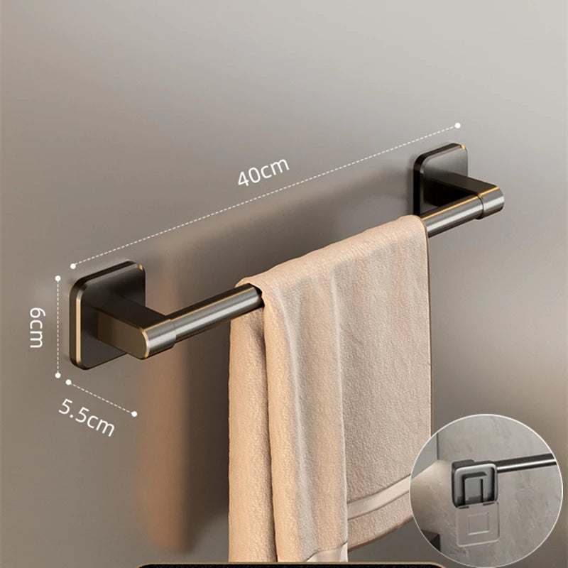 Bathroom Towel Holder & Slipper Rack — Drill-Free Wall Mounted Organizer