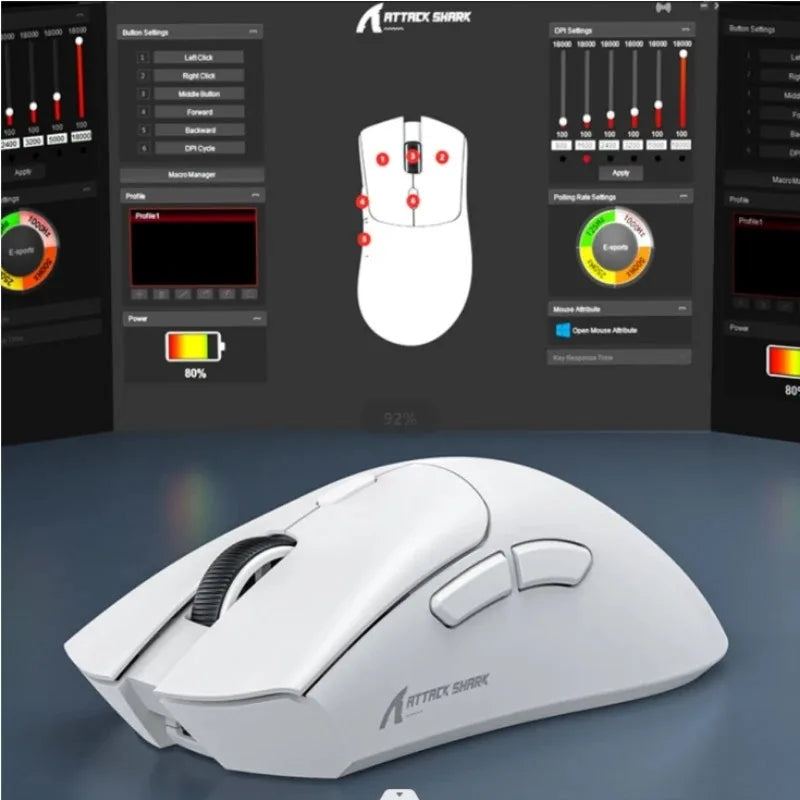 Attack Shark R1 Tri-Mode Gaming Mouse – Precision Sensor, 1K Hz Polling Rate, Rechargeable & Ergonomic Design