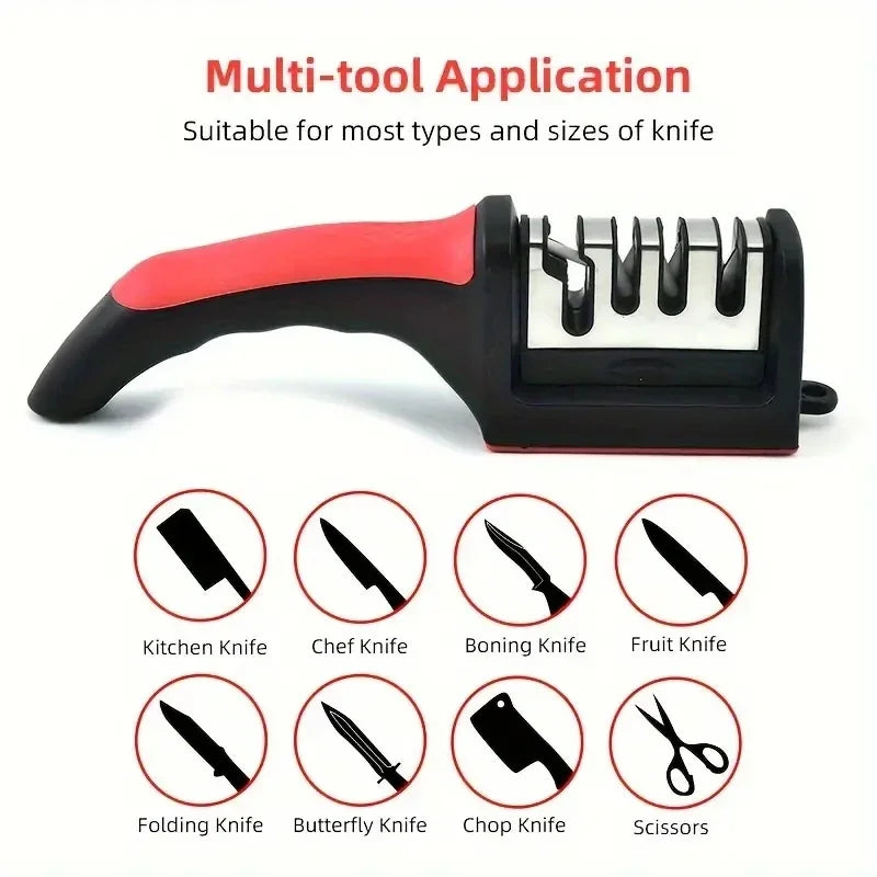 3-Segment Knife Sharpener – Multi-Purpose Handheld Sharpening Tool for Kitchen Knives