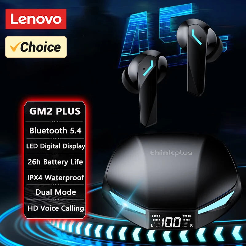 Lenovo XT53 Wireless Bluetooth 5.4 Earbuds – LED Display, Low Latency & HD Calls
