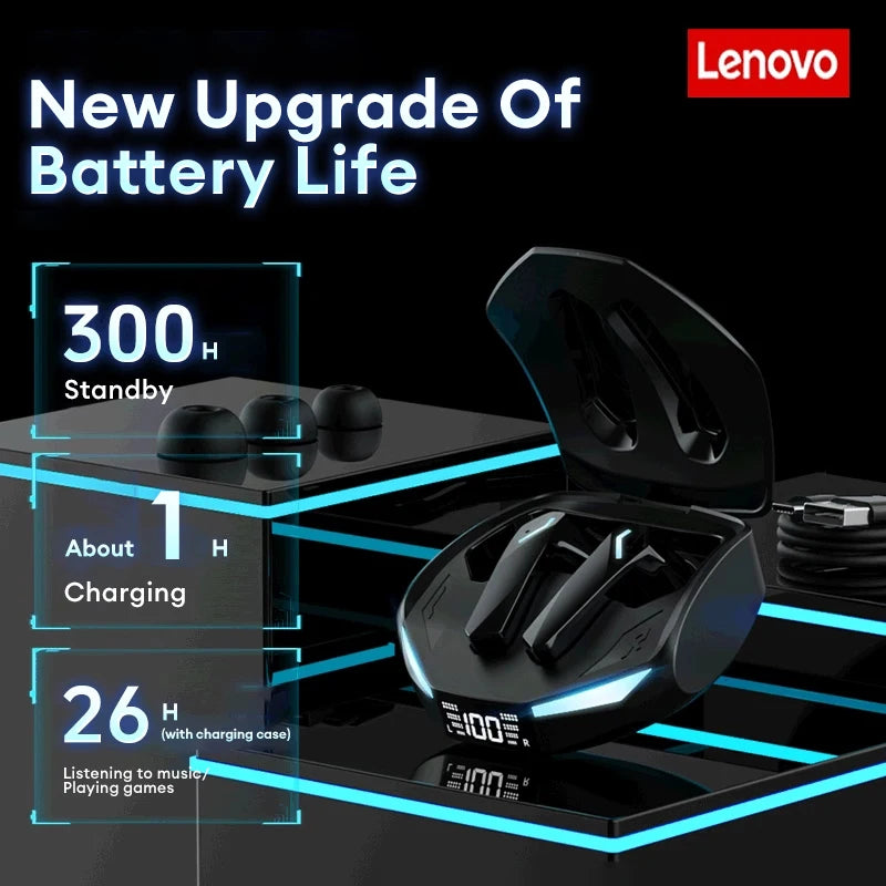 Lenovo XT53 Wireless Bluetooth 5.4 Earbuds – LED Display, Low Latency & HD Calls
