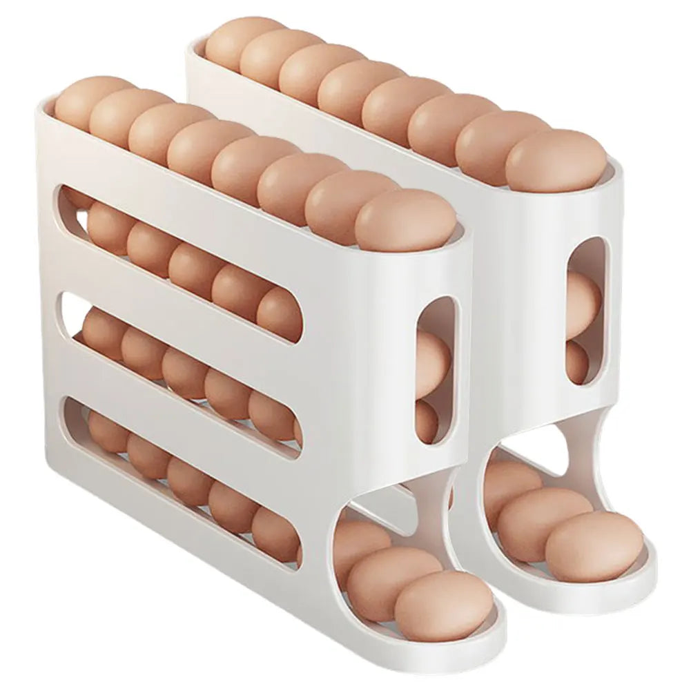 4-Layer Automatic Rolling Egg Holder – Keep Your Fridge Neat, Fresh & Efficient