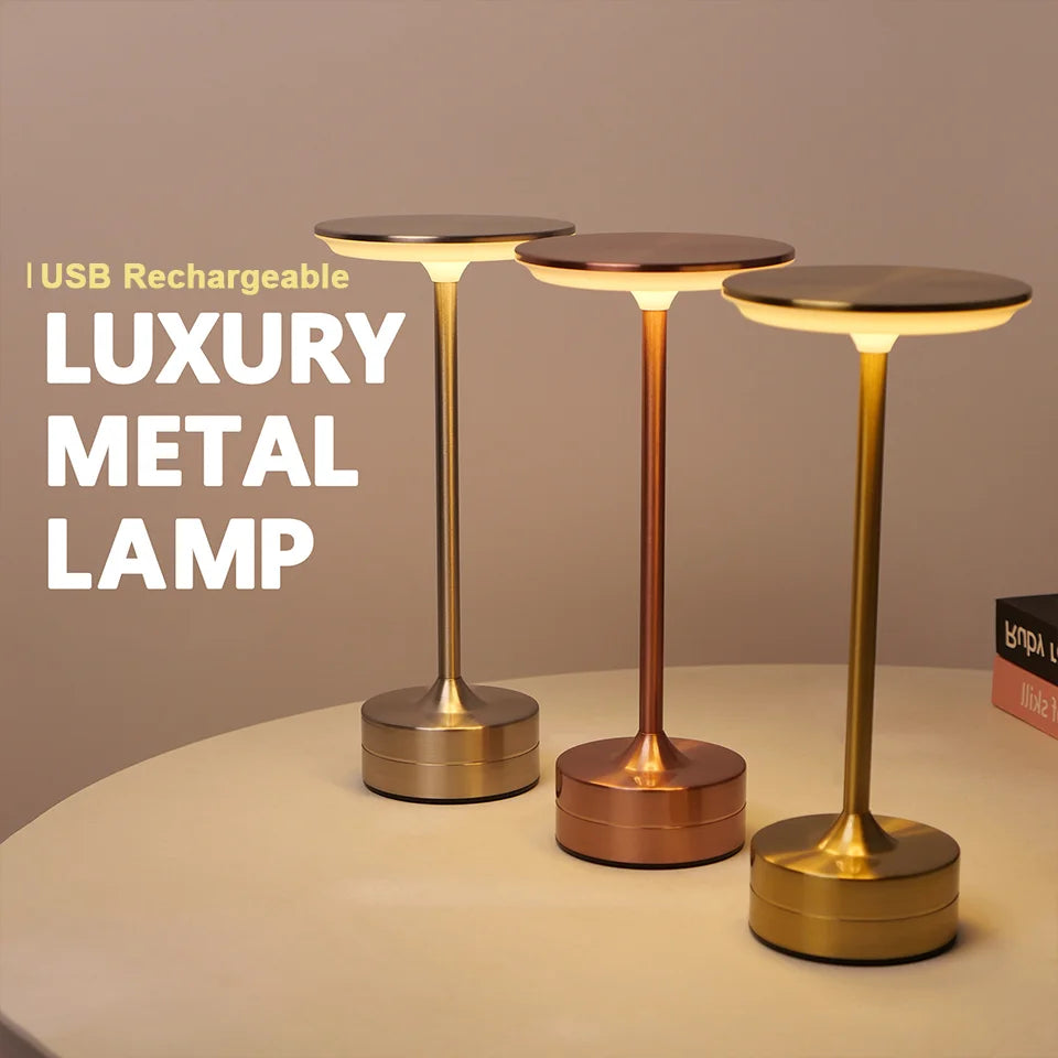 LED Touch Sensor Table Lamp – USB Rechargeable Crystal Night Light for Bedroom, Restaurants and Decor