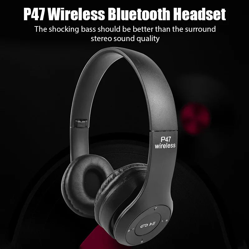 Stereo P47 Bluetooth 5.0 Wireless Headset – Foldable, Lightweight, and Built for Everyday Use