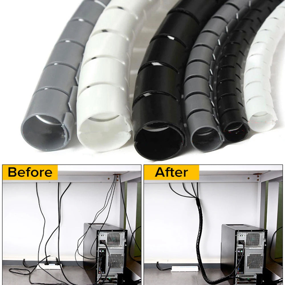 Flexible Spiral Cable Organizer – 1.5m/2m | 10mm/16mm