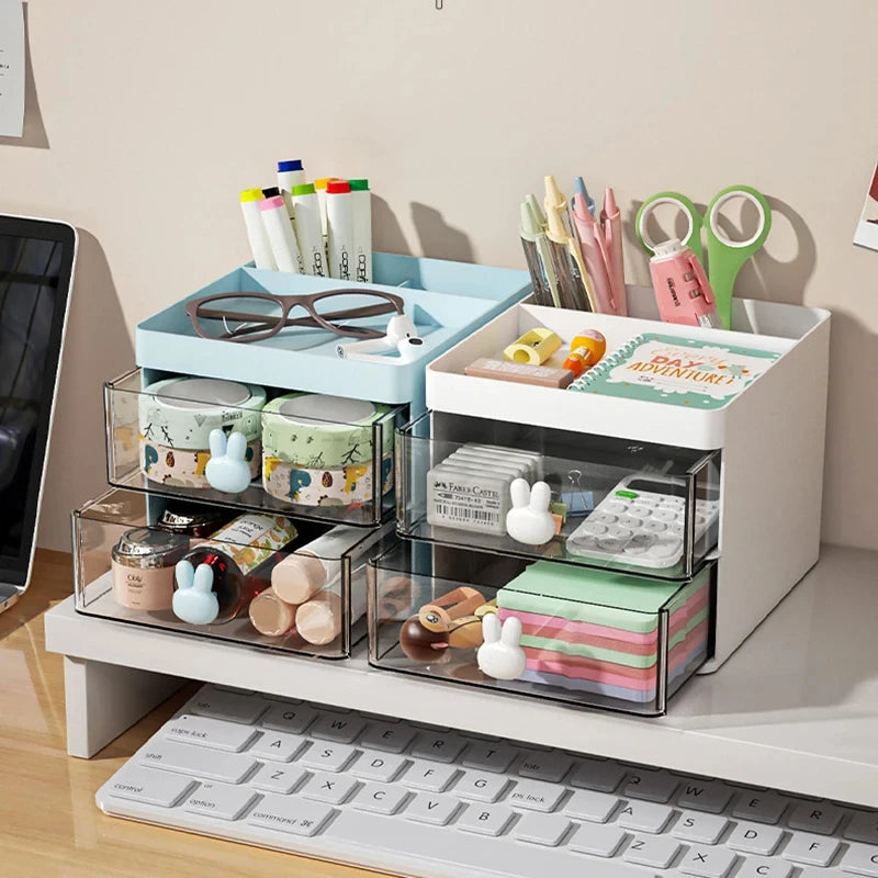 Small Desk Organizer with Drawer – Multi-Purpose Desktop Storage Box
