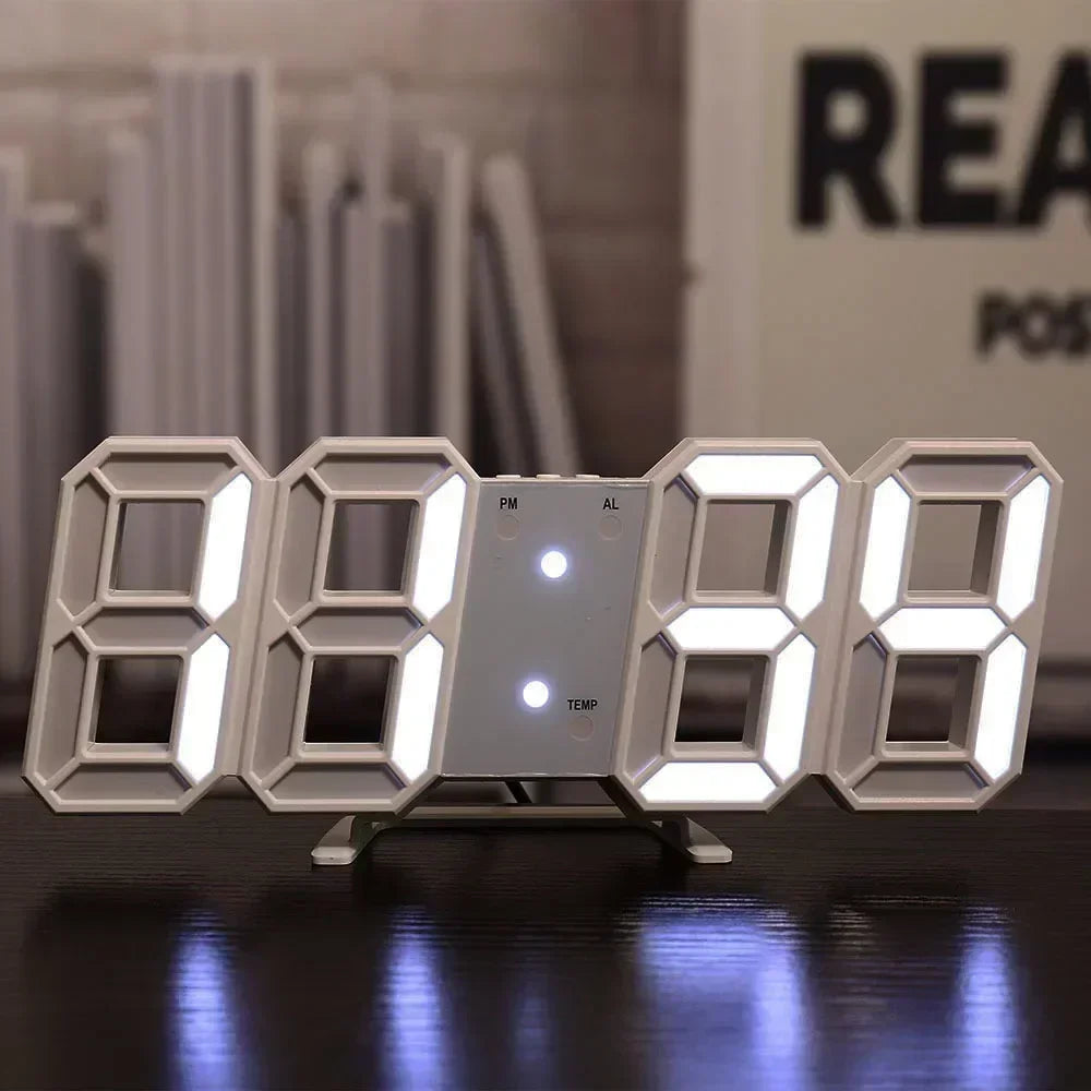 3D LED Digital Clock – Modern Minimalist Wall & Desk Decoration