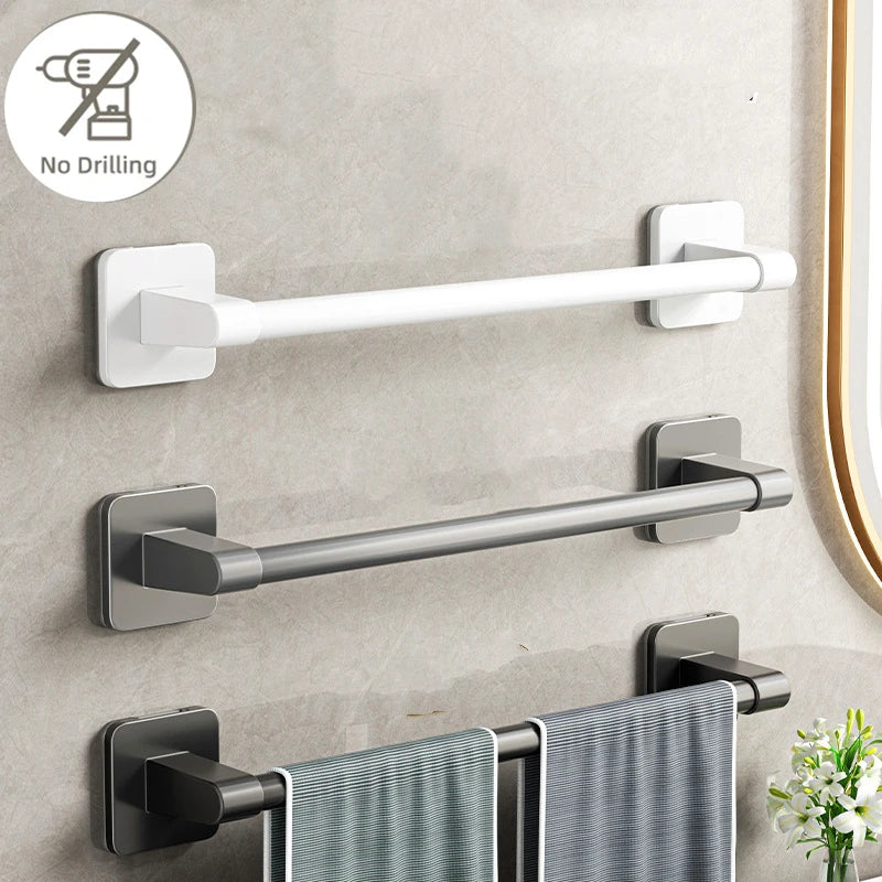Bathroom Towel Holder & Slipper Rack — Drill-Free Wall Mounted Organizer