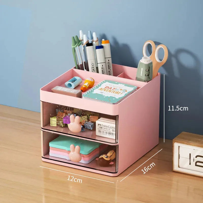 Small Desk Organizer with Drawer – Multi-Purpose Desktop Storage Box