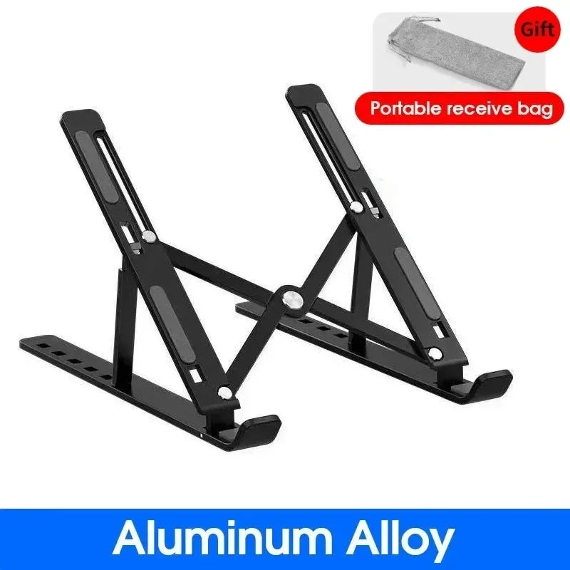 Foldable 4-in-1 RGB Laptop Stand with USB Hub – Aluminium Alloy Portable Notebook Holder