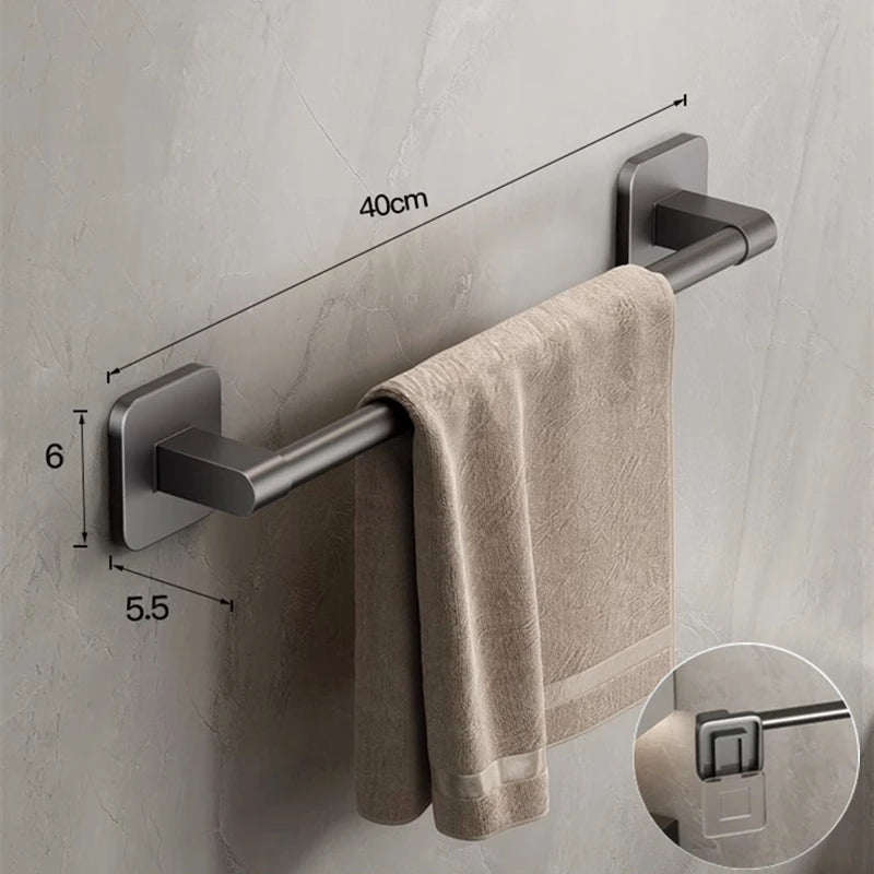 Bathroom Towel Holder & Slipper Rack — Drill-Free Wall Mounted Organizer