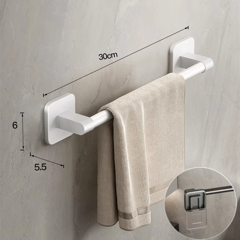 Bathroom Towel Holder & Slipper Rack — Drill-Free Wall Mounted Organizer