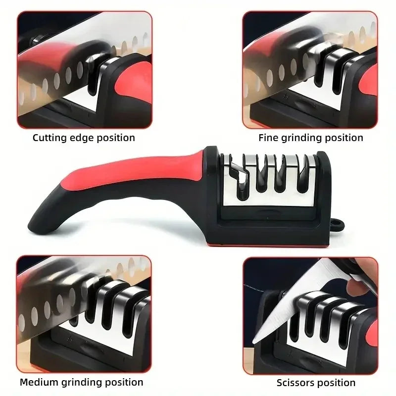3-Segment Knife Sharpener – Multi-Purpose Handheld Sharpening Tool for Kitchen Knives