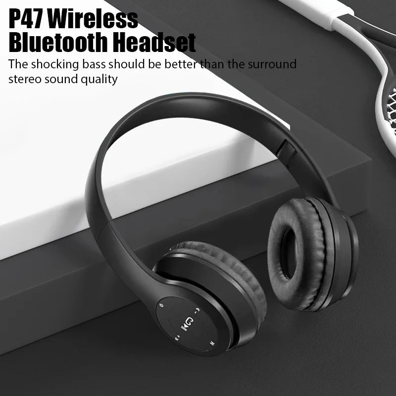 Stereo P47 Bluetooth 5.0 Wireless Headset – Foldable, Lightweight, and Built for Everyday Use