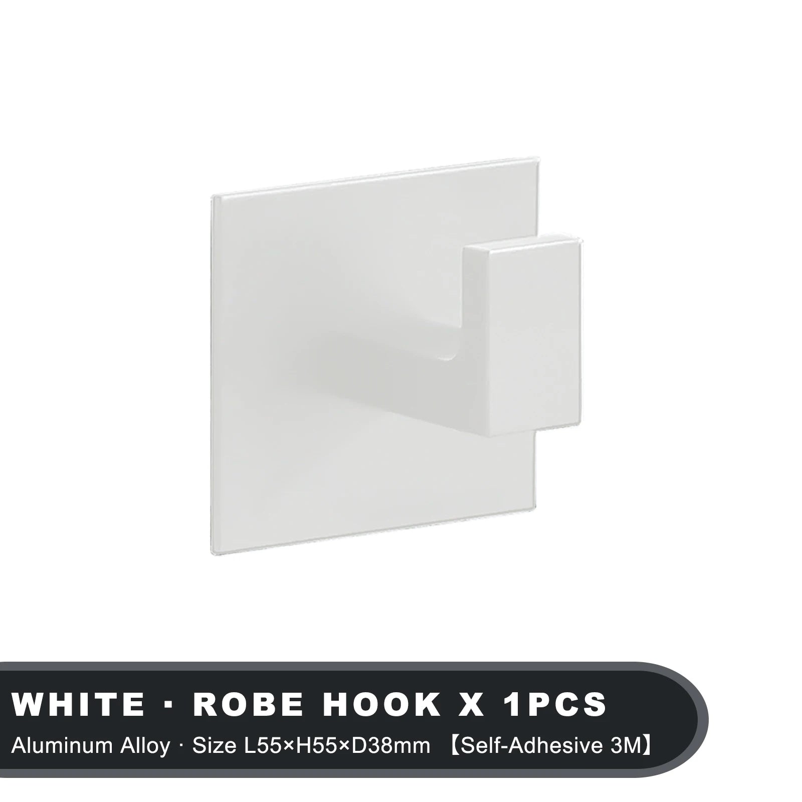 Strong Adhesive Wall Hooks – 1 to 4 Pcs | Matte Black Aluminum Alloy