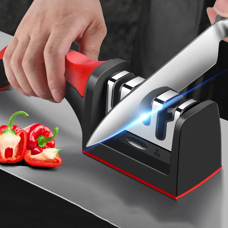 3-Segment Knife Sharpener – Multi-Purpose Handheld Sharpening Tool for Kitchen Knives