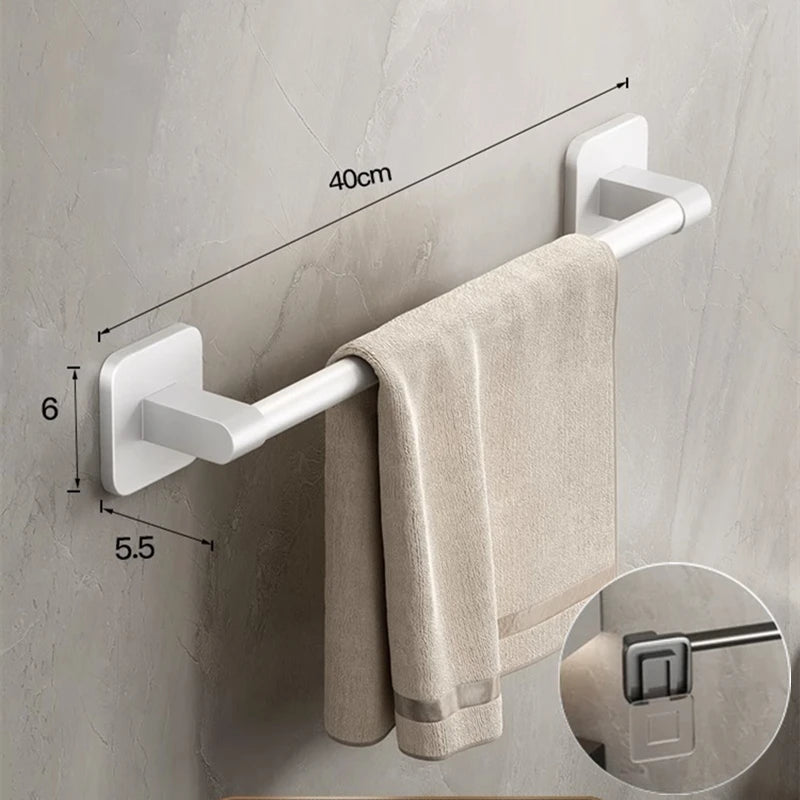 Bathroom Towel Holder & Slipper Rack — Drill-Free Wall Mounted Organizer
