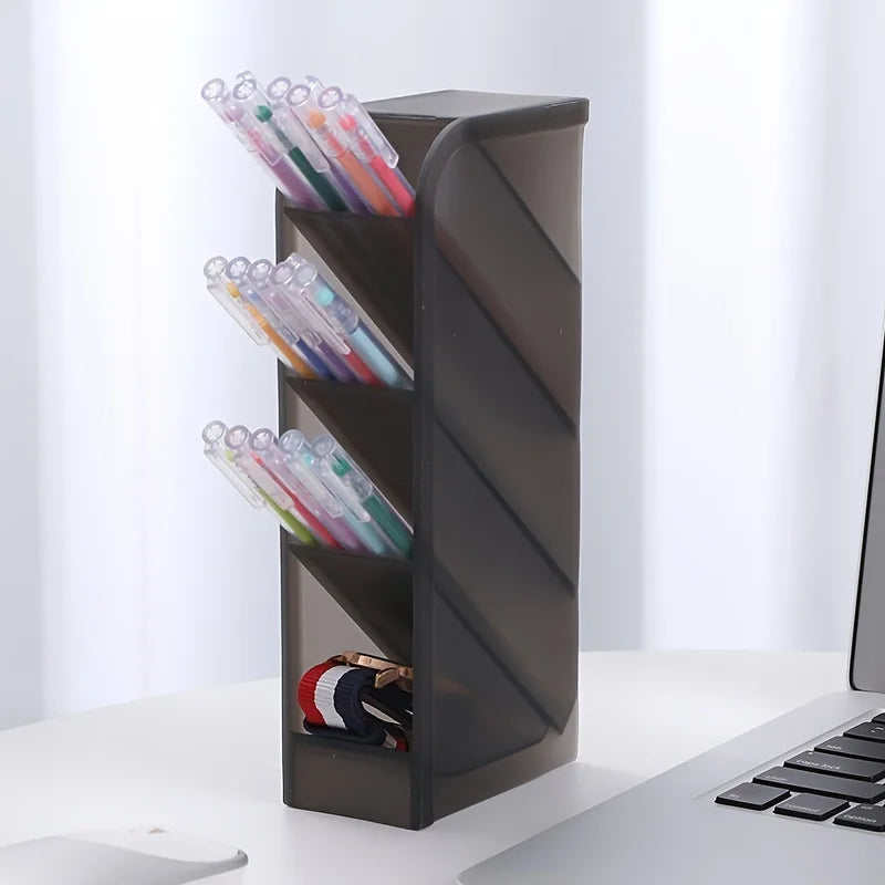 Multi-Layer Pen Holder & Cosmetic Brush Storage – Space-Saving Desk Organizer